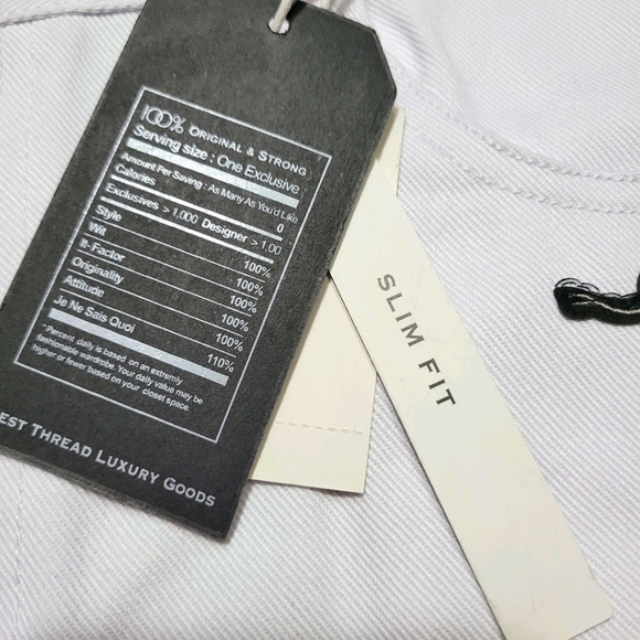 Men's White Jean Shorts Slim Fit NWT - Picture 5 of 7